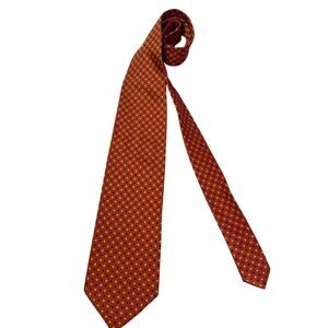 Valentino Men’s Silk Tie Rust Orange with Dots Professional Business Corporate